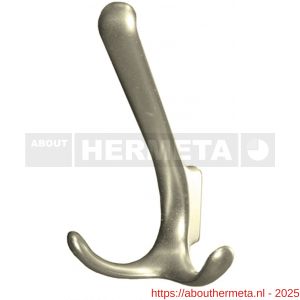 Hermeta 0820 garderobe hoed- en jashaak dubbel nieuw zilver EAN sticker - R20100728 - afbeelding 1