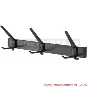 Hermeta 0863 garderobe kapstok 3x haak nummer 860 zwart - R20101380 - afbeelding 1