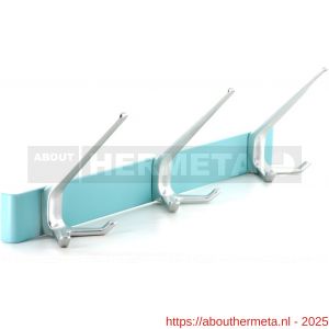 Hermeta 0863 garderobe kapstok 3x haak nummer 860 nevel blauw-naturel - R20101382 - afbeelding 1