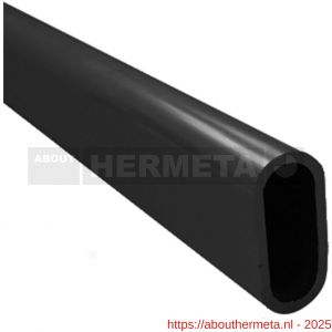 Hermeta 1019 garderobebuis recht ovaal Gardelux 1 30x14 mm L 300 cm zwart - R20101511 - afbeelding 1
