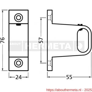 Hermeta 1042 garderobebuis steun midden Gardelux 1 type 2 naturel EAN sticker - R20100434 - afbeelding 2