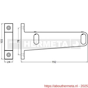 Hermeta 1082 garderobebuis steun midden Gardelux 1 type 5 naturel EAN sticker - R20100458 - afbeelding 2