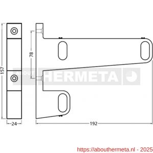 Hermeta 1090 garderobebuis steun eind links Gardelux 1 type 6 naturel - R20101867 - afbeelding 2