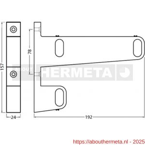 Hermeta 1092 garderobebuis steun midden Gardelux 1 type 6 mat zwart - R20101574 - afbeelding 2