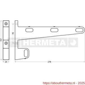Hermeta 1140 garderobebuis steun eind links Gardelux 1 type 13 naturel - R20101876 - afbeelding 2