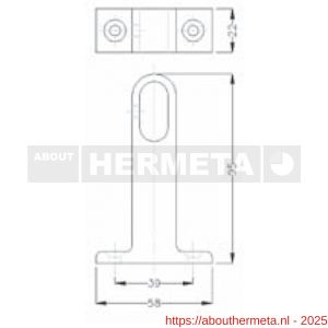Hermeta 1192 garderobebuis plafondbevestiging steun midden Gardelux 1 mat zwart - R20101480 - afbeelding 2