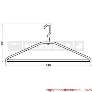 Hermeta 1262 garderobe kledinghanger Gardelux 1 zelfrichtend mat zwart - R20101634 - afbeelding 1