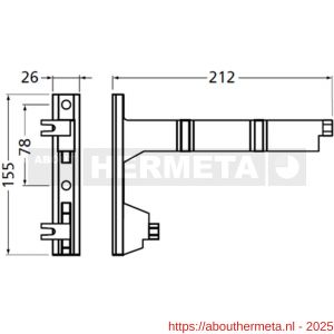 Hermeta 2092 garderobebuis steun Gardelux 2 RAL 9011 zwart - R20101829 - afbeelding 2