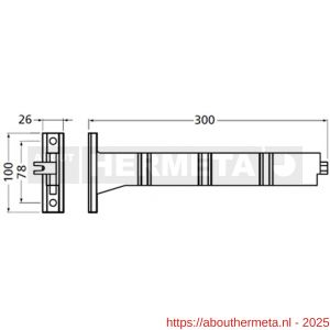 Hermeta 2093 garderobebuis steun Gardelux 2 RAL 9011 zwart - R20101826 - afbeelding 2