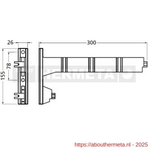 Hermeta 2094 garderobebuis steun Gardelux 2 RAL 9011 zwart - R20101825 - afbeelding 2