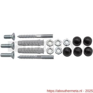 Hermeta 2097 garderobe montageset muurbevestiging Gardelux 2 type 12 mat zwart - R20100559 - afbeelding 1