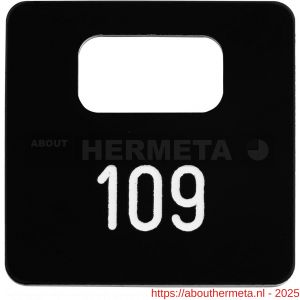Hermeta 2100 garderobe nummerplaatje Gardelux 2 voor bezoeker zwart - R20100561 - afbeelding 1