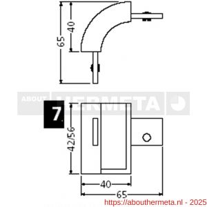 Hermeta 2130 garderobelijst hoek buiten rond Gardelux 2 voor lijst 2000 zwart - R20100351 - afbeelding 2