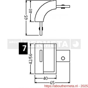 Hermeta 2131 garderobelijst hoek buiten rond Gardelux 2 voor lijst 2001 zwart - R20100352 - afbeelding 2