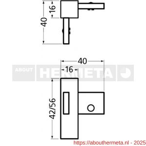Hermeta 2136 garderobelijst hoek binnen Gardelux 2 voor lijst 2001 zwart - R20100354 - afbeelding 2