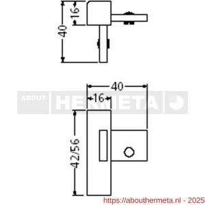 Hermeta 2141 garderobelijst hoek buiten Gardelux 2 voor lijst 2001 zwart - R20100356 - afbeelding 2