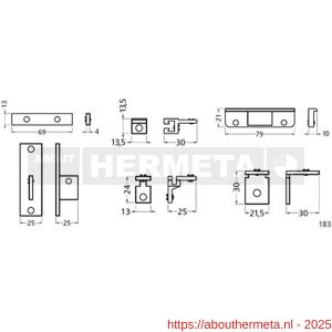 Hermeta 2151 garderobelijst T-verbinder Gardelux 2 voor lijst 2001 blank - R20100358 - afbeelding 2