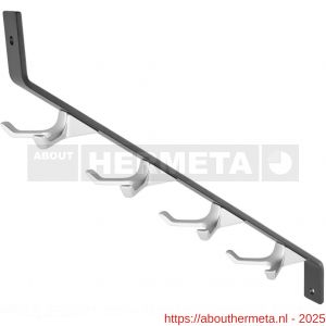 Hermeta 2350 garderobe hakenstrip Gardelux 2R zwart en haken naturel - R20100564 - afbeelding 1