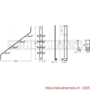 Hermeta 2351 garderobe achterplaat Gardelux 2R zwart - R20100565 - afbeelding 2