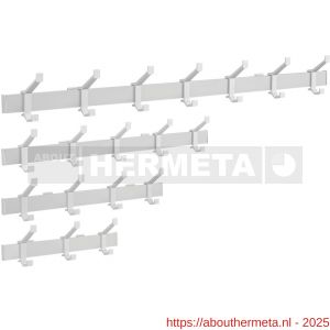 Hermeta 2680 wand garderobe kapstok serie A 3-haaks aluminium winkelverpakking - R20100616 - afbeelding 3