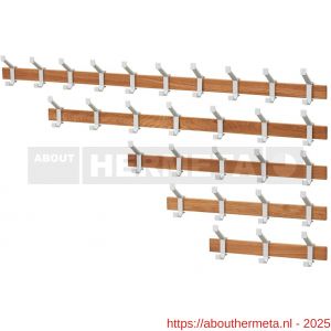 Hermeta 2680 wand garderobe kapstok serie A 3-haaks hout winkelverpakking - R20100617 - afbeelding 3
