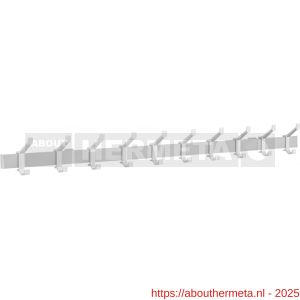 Hermeta 2685 wand garderobe kapstok serie A 10-haaks aluminium winkelverpakking - R20100624 - afbeelding 1