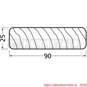 Hermeta 3007 zitbank zitdeel hout 90x25 mm meranti hardhout per meter - R20101350 - afbeelding 2