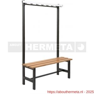 Hermeta 3025 zitbank Gardelux type 5 115 cm houten zitting zwart - R20101339 - afbeelding 1