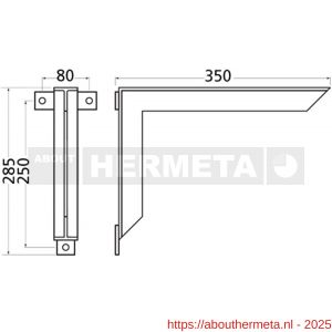 Hermeta 3061 steun voor zitbank Gardelux type 1 zwart - R20101354 - afbeelding 2