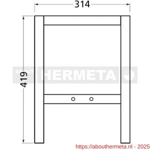 Hermeta 3063 steun voor zitbank verbindingsregel Gardelux type 3 zwart - R20101355 - afbeelding 2