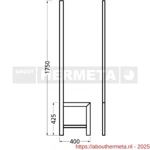 Hermeta 3075 zitbank banksteun Gardelux type 5 Gardelux vrijstaand zwart - R20101356 - afbeelding 2