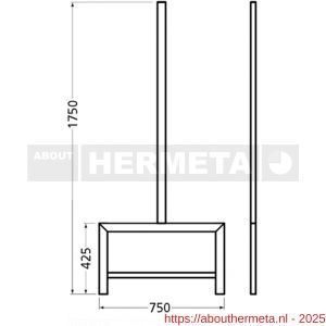 Hermeta 3076 zitbank banksteun Gardelux type 6 Gardelux vrijstaand zwart - R20101357 - afbeelding 2