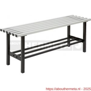 Hermeta 3082 zitbank Gardelux type 3 115 cm aluminium zitting met schoenenrek zwart - R20101331 - afbeelding 1