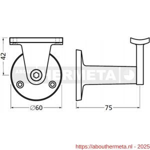 Hermeta 3510 verstelbare samengestelde leuninghouder holzadel opschroevend naturel EAN sticker - R20100867 - afbeelding 2