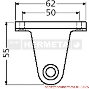 Hermeta 3522 leuninghouder zadel voor vlakke leuning nieuw zilver - R20100980 - afbeelding 2