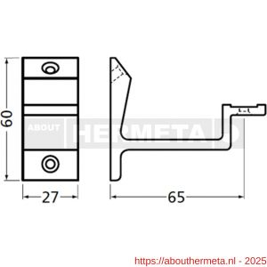 Hermeta 3540 leuninghouder vlakzadel opschroevend naturel EAN sticker - R20100883 - afbeelding 2