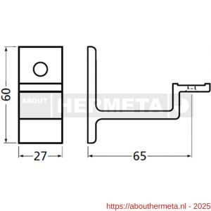 Hermeta 3541 leuninghouder vlakzadel stokschroef mat zwart - R20101512 - afbeelding 2