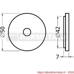 Hermeta 3564 leuninghouder rozet 60 mm met gat 8,5 mm nieuw zilver - R20100960 - afbeelding 2