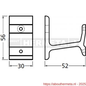 Hermeta 3570 leuning afstandhouder nieuw zilver - R20100819 - afbeelding 2