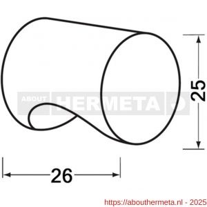 Hermeta 3732 cilinder meubelknop 25x26 mm M4 mat naturel EAN sticker - R20101780 - afbeelding 2