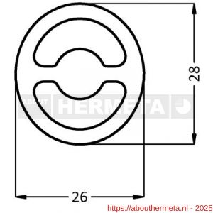Hermeta 3850 koker doorvalbeveiliging rond-ovaal 28x26x3 mm aluminium wit per meter - R20100073 - afbeelding 2