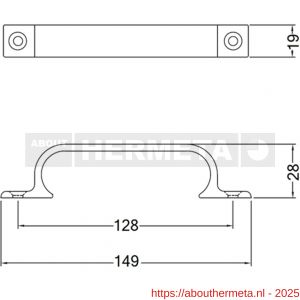 Hermeta 4232 hand- en meubelgreep 128 mm opschroevend mat zwart - R20101716 - afbeelding 2