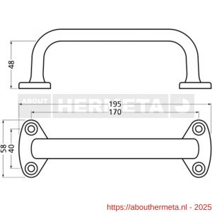 Hermeta 4265 hand- en meubelgreep 195 mm opschroevend wit - R20101189 - afbeelding 2