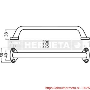 Hermeta 4268 hand- en meubelgreep 300 mm opschroevend wit EAN sticker - R20101936 - afbeelding 2