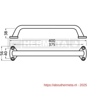 Hermeta 4270 hand- en meubelgreep 400 mm opschroevend zwart - R20102087 - afbeelding 2