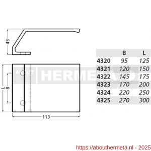 Hermeta 4321 deurduwer 150x113 mm 2x 8,5 mm naturel - R20100142 - afbeelding 2