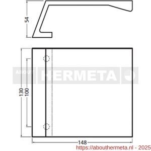 Hermeta 4350 deurduwer zwaar 130x148 mm 2x8,5 mm naturel EAN sticker - R20100172 - afbeelding 2