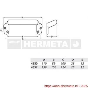 Hermeta 4552 raamlichter 140 mm naturel EAN sticker - R20100206 - afbeelding 2