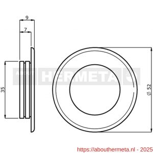 Hermeta 4554 schuifdeurkom rond 52 mm naturel - R20100179 - afbeelding 2