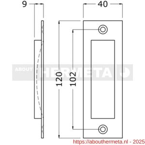 Hermeta 4556 schuifdeurkom 120x40 mm recht zwart - R20101399 - afbeelding 2